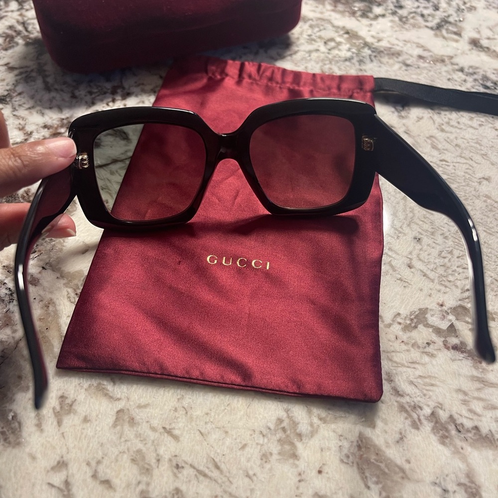 Gucci Black Square Sunglasses - Picture 10 of 12